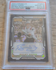 2022 Panini Chronicles Bailey Zappe Auto Holo Gold /5 PSA 10 Patriots Rookie