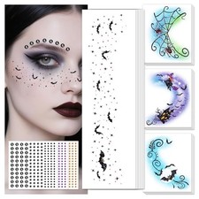 Halloween Glitter Freckle Gems, Face Tattoo for Women Makeup Decorations