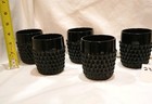 Vintage Tiara Cameo Black Diamond Point Tumblers, By Indiana Glass. Set Of 5.