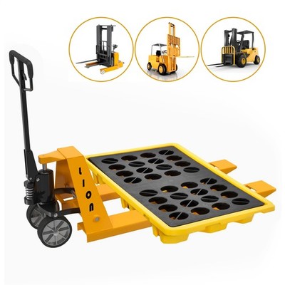 New Drum Spill Containment Pallet 50x26x5.9'' 5000Lbs HDPE Modular Tray Yellow