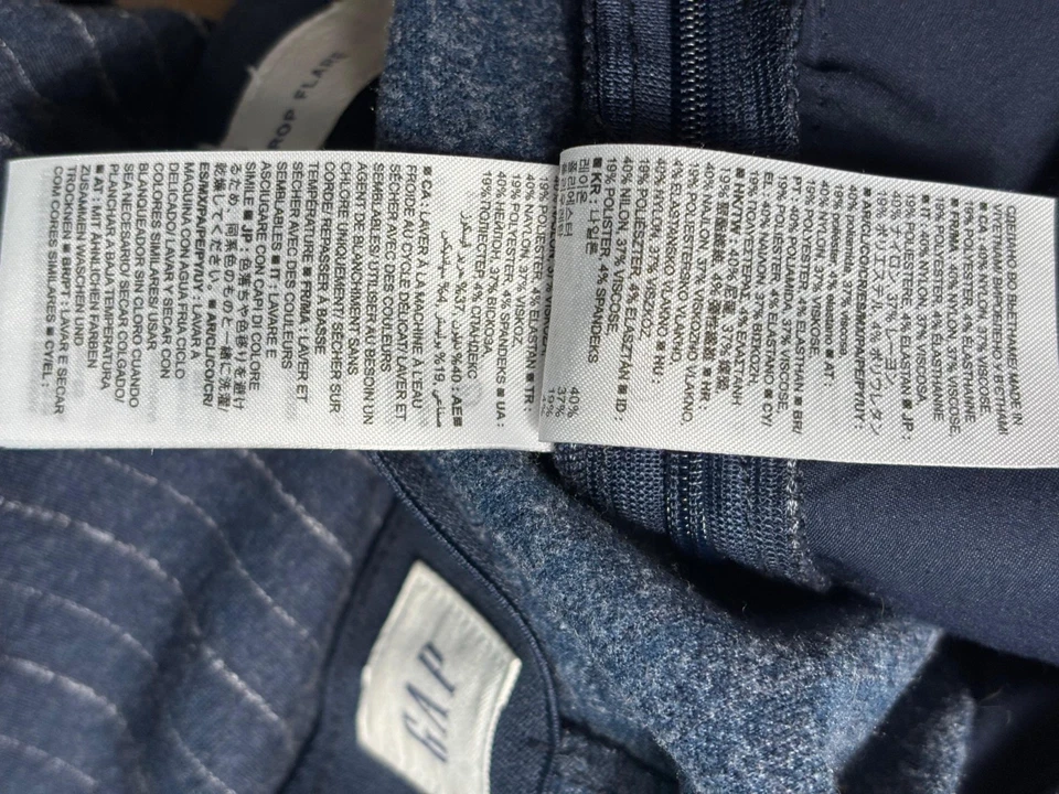 Pantalones Gap Para Mujer Talla 6 Azul Rayas Cortos Acampanados Frente Plano Nylon Elastizados Informales Foto 4 de 4