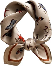 100% Mulberry Silk Neck Scarf 21"X21" Small Square Scarfs for Women Gift Packed