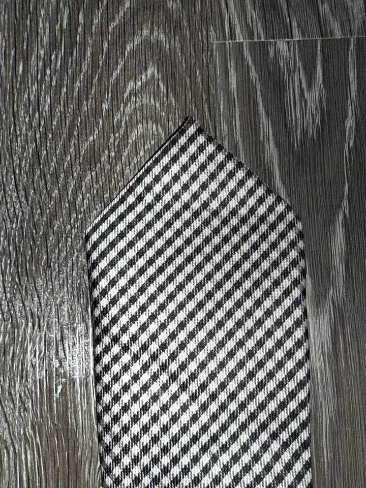 Corbata para hombre Clericci - patrón de pata de gallo a cuadros a cuadros blanco negro Foto 2 de 4