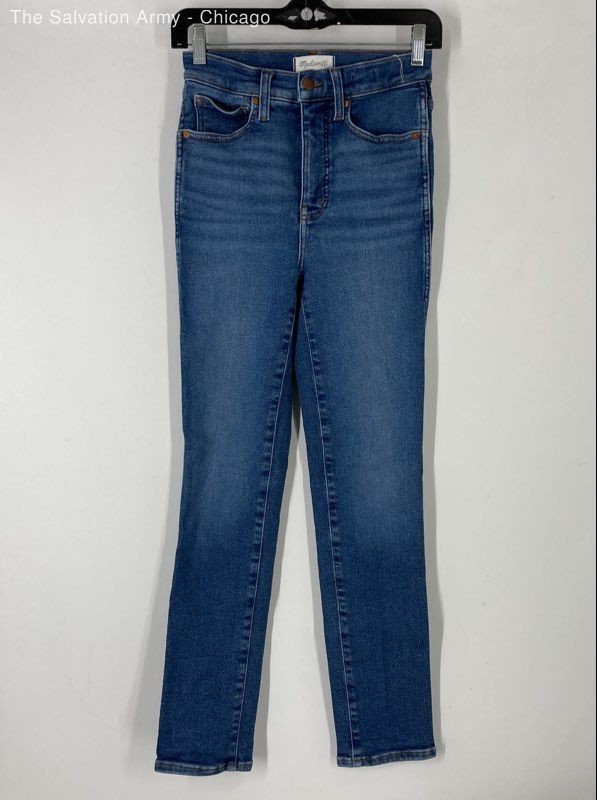 Madewell Womens Blue Cotton Blend Medium Wash Pockets Denim Skinny Jeans Size 25