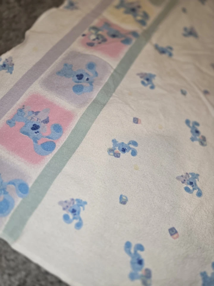 Manta Receptora Cuadrada Vintage Blues Clues Personaje Blanco Impreso Coleccionable Foto 2 de 3