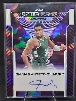 2025 LEAF OPTICHROME GIANNIS ANTETOKOUNMPO 1/1  AUTOGRAPH *PURPLE CRYSTALS* 1/1