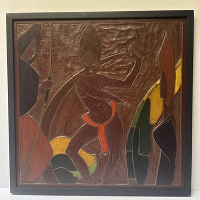 JAN DE SWART SCULPTURE CARVING PAINTING PANEL MID CENTURY FAMOUS ANTIQUE LISTED