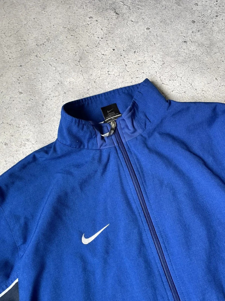 Nike Vintage Nylon Full Zip Jacket Swoosh Drill Y2K Blue | eBay