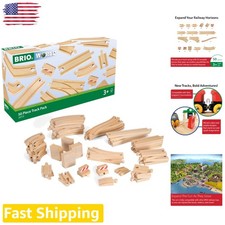 World 50pc Wooden Train Track Set - Safe  Sustainable Railway Expansion
