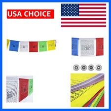 Tibetan Prayer Flag - 12x14 Inches 25 Flags 27 Feet Length - Lung Ta Wind Hor...