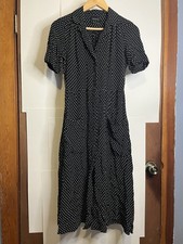 Urban Outfitters Women’s Size Small Black & White Polka Dot Midi Shirt Dress