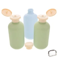 3 Pcs Refillable Plastic Travel Bottles For Shampoo And Conditioner 200 ml