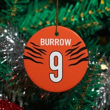 Joe Burrow 9 Inspired Christmas Ornament - Cincinnati Tribute Xmas Keepsake