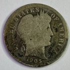 1905 ‘micro O’ Barber Silver Dime, Better Date U.S. 10c Coin
