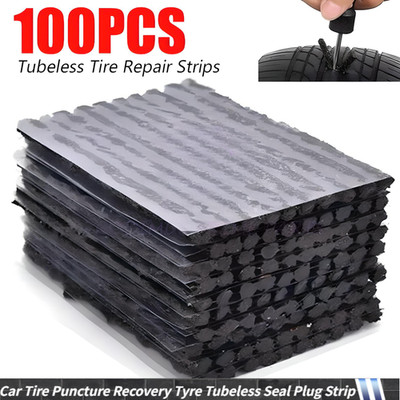 100PC Tire Repair Plugs Car Tire Puncture Recovery Tyre Tubeless Seal Plug Strip