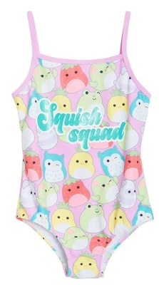 Girls Squishmallows Swimming Costume Kids Holiday Swimwear One Piece Swimsuit