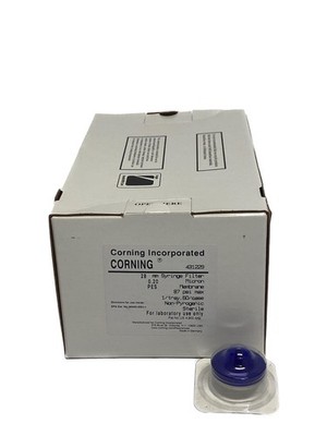 (50/Cs) CORNING 28mm D Plastic Syringe Filters 0.2um PES Membrane 431229