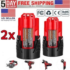 2 Pack 3.0Ah For MILWAUKEE 48-11-2401 12V Lithium Ion Battery 48-11-2420 NEW