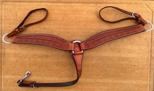 BILLY COOK Basketweave & Barbwire Western Breast Collar w SS Buckles