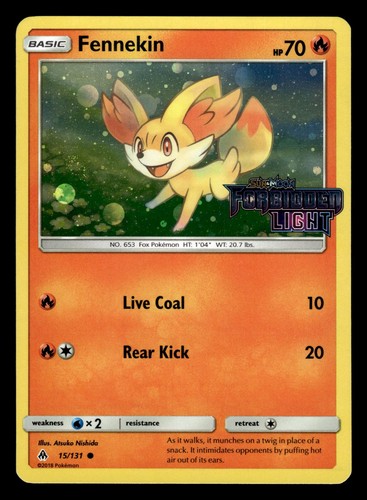Fennekin 15/131 Holo Rare Forbidden Light Stamped Promo Pokemon Card