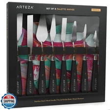 Arteza Palette Knives 8-Pack, Sizes No. 1, 25, 7, 15, 39, 23, 17,