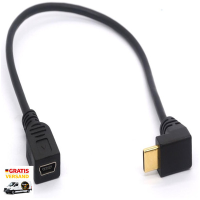 USB C zu Mini USB Adapter 90 Grad Winkel Schwarz Datenübertragung