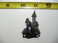 HALLOWEEN OLD SCARY HOUSE SMALL STICKER DECAL FALL SEASON DECORATION