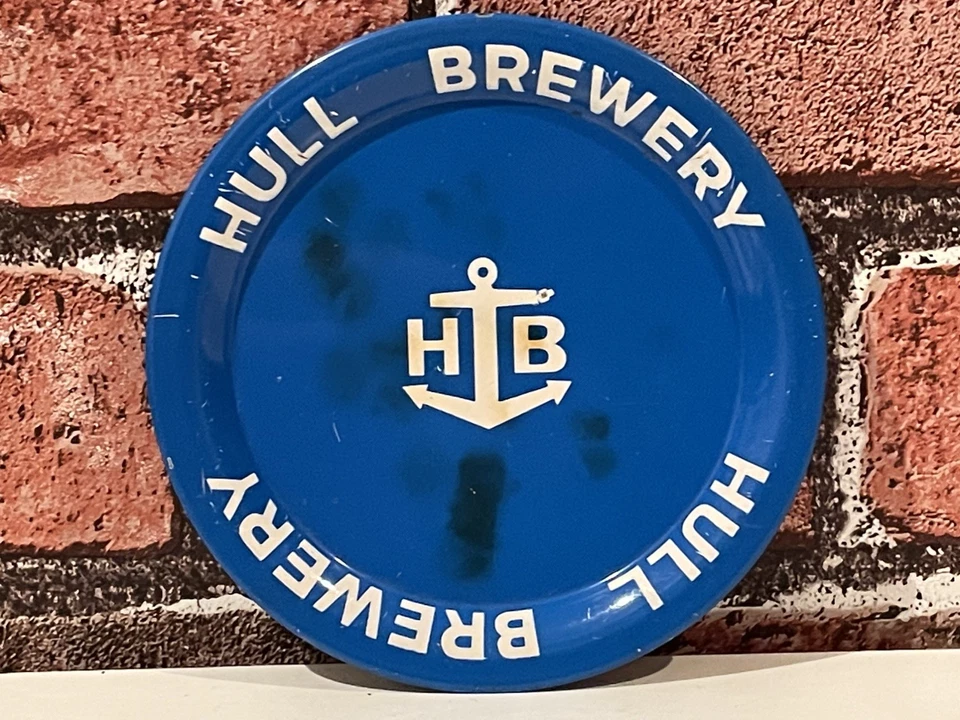 Vintage Pair HULL BREWERY Pub Advertising Ashtrays,Breweriana,Home Bar Display. - Image 2 of 4