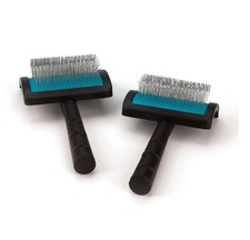 Dog Cat Pet Grooming Brush Black Extra Long Pin Universal Curved Back Slicker