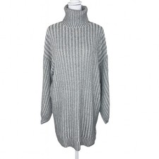 Urban Outfitters JILL Gray Turtleneck Long Sleeve Ribbed Knit Sweater Dress Sz M