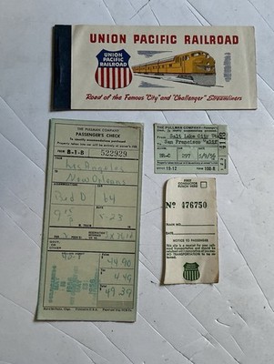 VINTAGE 1956 UNION PACIFIC, PULLMAN COMPANY EISENBAHN ZUGTICKETS Lot