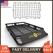 465164 Universal Roof Rack Car Top Luggage Cargo Basket Carrier W Cargo Net