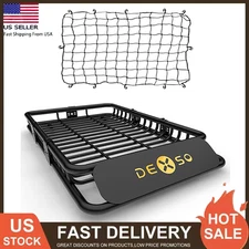 46/51/64'' Universal Roof Rack Car Top Luggage Cargo Basket Carrier W/ Cargo Net
