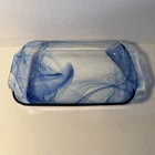Vintage Pyrex Watercolor Collection Blue Lagoon 9”X13” 3qt. Swirl Casserole Dish