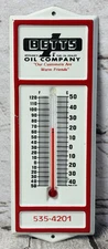 Vintage Betts Oil Company Advertising Thermometer 6” Spokane WA Tin Metal