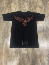 Vintage Chrome Hearts Foti Skeleton Wings Horseshoe Logo Black Tee Size Small
