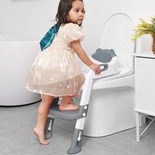 Kids Potty Training Seat with Adjustable Step Stool, Non-Slip, Fits Most Toilets