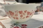 Pyrex Vintage 441 White With Pink Gooseberry Cinderella Bowl Near Perfect Paint