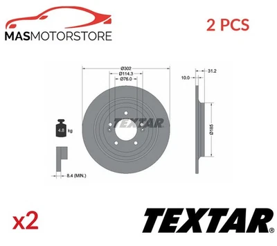 BREMSSCHEIBEN SATZ PAAR HINTEN TEXTAR 92293403 2PCS A NEU OE QUALITÄT - Bild 1 von 4
