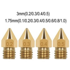 10 Pieces MK8 Extruder Nozzle Printing Head Nozzle Brass For 3D Printer