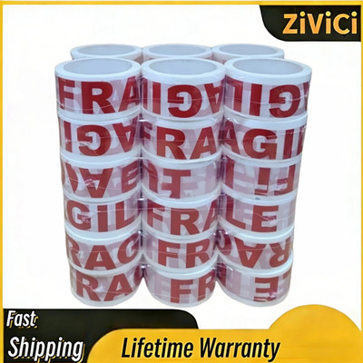 36 x Fragile Packing Tape Packaging Stiacky Sealing Tapes 48 mm x 90 M Red White