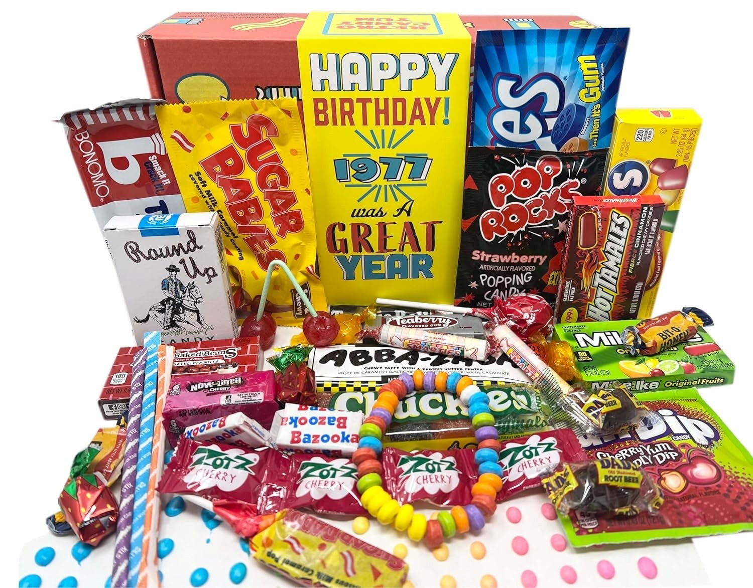Retro Candy Yum 1976 49th Birthday Nostalgic Childhood Candy Gift Box