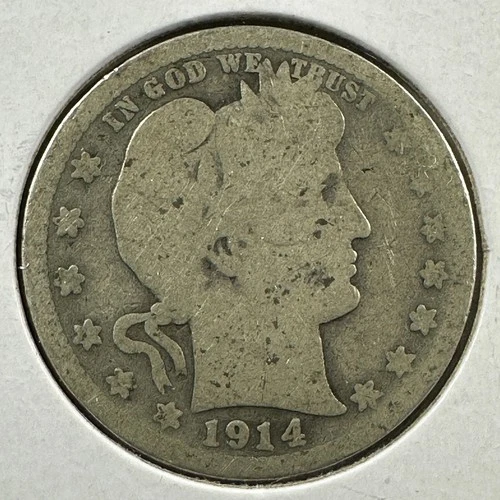 1914 25C Barber Quarter, Contains 0.1808oz of SILVER (87467)
