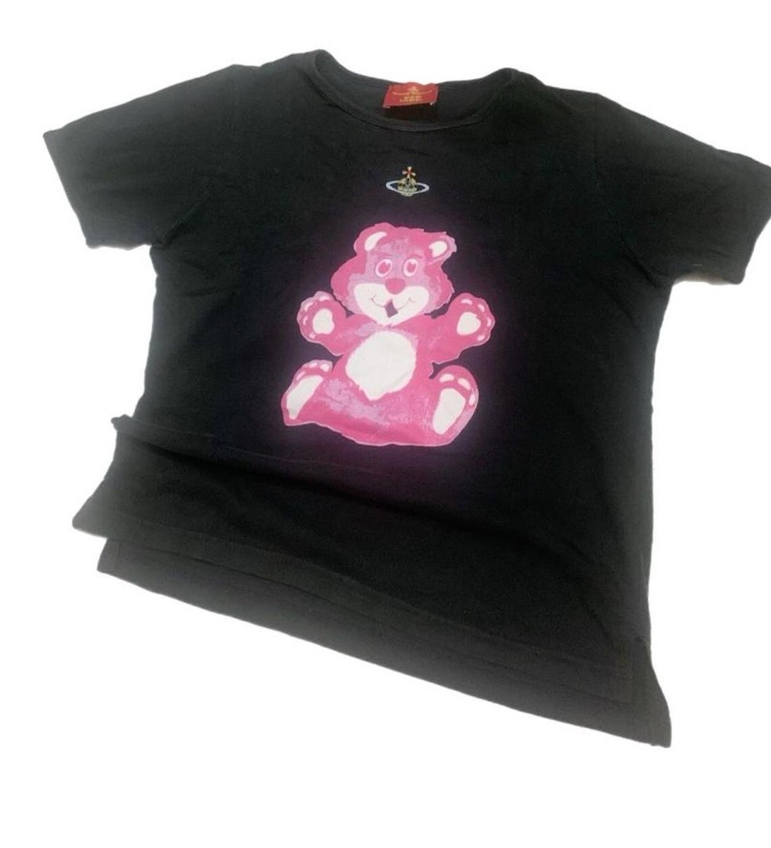 rare vintage 90s vivienne westwood teddy bear orb top shirt black  