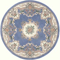 Rugs America Aubusson 6' Round Rug In Light Blue on sale Rugs America Aubusson 6' Round Rug In Light Blue on sale