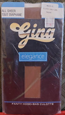 Vintage Pantyhose Rare Gina All Sheer Color Taupe size C BFRIP2