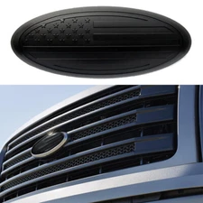 9" Front Grille Tailgate Oval US Flag Emblem Badge Fit Ford F-150 2004-14 Black