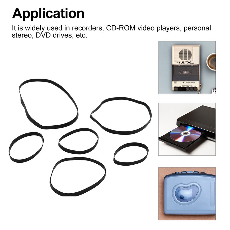50 Pieces Replacement Square Drive Belts for Recorders Tape Video
