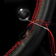 38cm 15 Car Hand Sew Steering Wheel Cover Diy Genuine Ufl Leather Non Slip