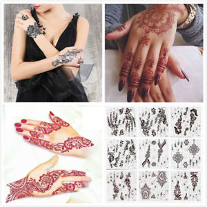 Lace Transfer New Red Henna Hand Arm Tattoo Henna Stickers Art Temporary Tattoo Ebay